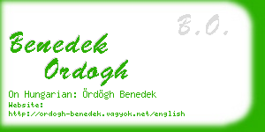 benedek ordogh business card